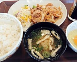 すき家の豚生姜焼き朝定食2019年3月20日実物