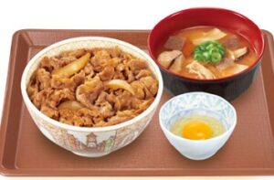 すき家朝定食「牛丼モーニングセット」