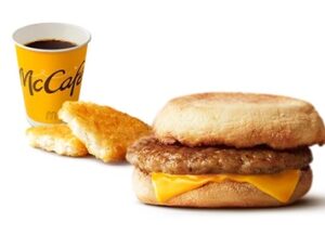 朝マックのソーセージマフィンセット